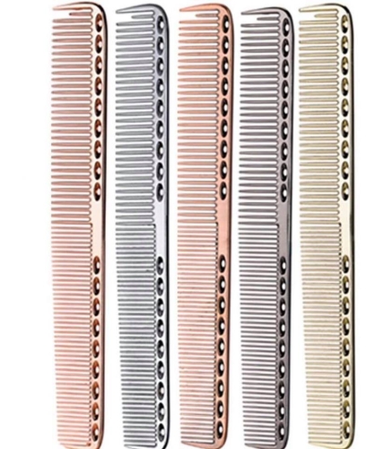 Grzebień metalowy fryzjerski duży srebrny