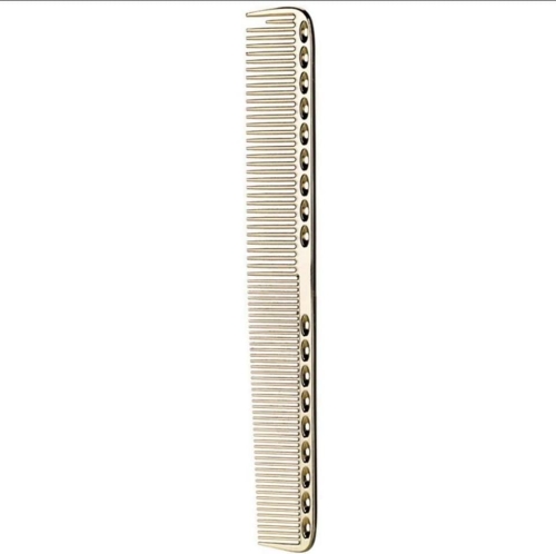 Grzebień metalowy fryzjerski duży złoty