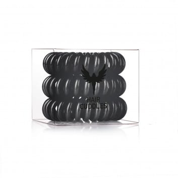 HH Simonsen Hair Cuddles Black czarne sprężynowe gumki do włosów 3 szt.