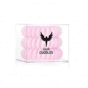 HH Simonsen Hair Cuddles Light Pink jasnoróżowe sprężynowe gumki do włosów 3 szt.