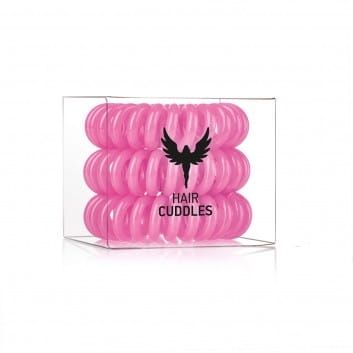 HH Simonsen Hair Cuddles Pink różowe sprężynowe gumki do włosów 3 szt.