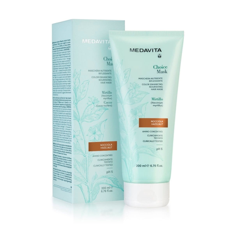 Medavita Choice Glowing Mask Nocciola Hazelnut koloryzująca maska do włosów odświeżająca brąz orzech laskowy 200ml
