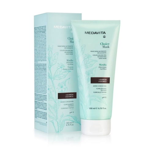 Medavita Choice Glowing Mask Liquirizia Licorice koloryzująca maska do włosów neutralizująca i chłodząca odcienie brunetek lukrecja 200ml