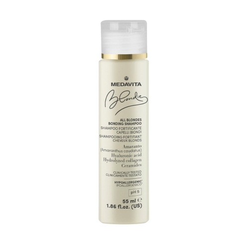 Medavita Blondie All Blondes Bonding Shampoo profesjonalny szampon odbudowujący wiązania do włosów blond wersja podróżna 55ml
