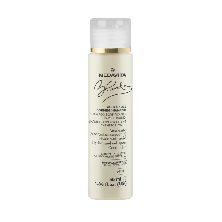 Medavita Blondie All Blondes Bonding Shampoo profesjonalny szampon odbudowujący wiązania do włosów blond wersja podróżna 55ml