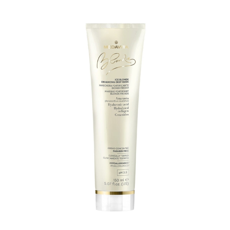 Medavita Blondie Ice Blonde Enhancing Deep Mask profesjonalna głęboko odbudowująca maska neutralizująca żółte tony do włosów blond i siwych 150ml