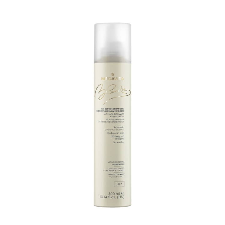 Medavita Blondie Ice Blonde Enhancing Conditioning Hair Mousse profesjonalna pianka odżywczo-tonująca bez spłukiwania do włosów blond i siwych 300ml