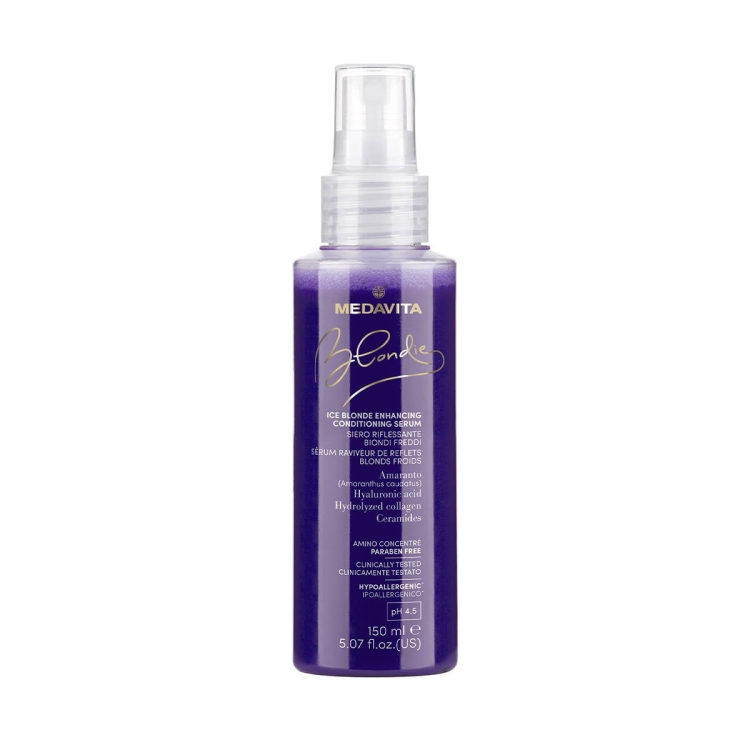 Medavita Blondie Ice Blonde Enhancing Conditioning Serum profesjonalne serum wzmacniająco-tonujące bez spłukiwania do włosów blond i siwych 150ml