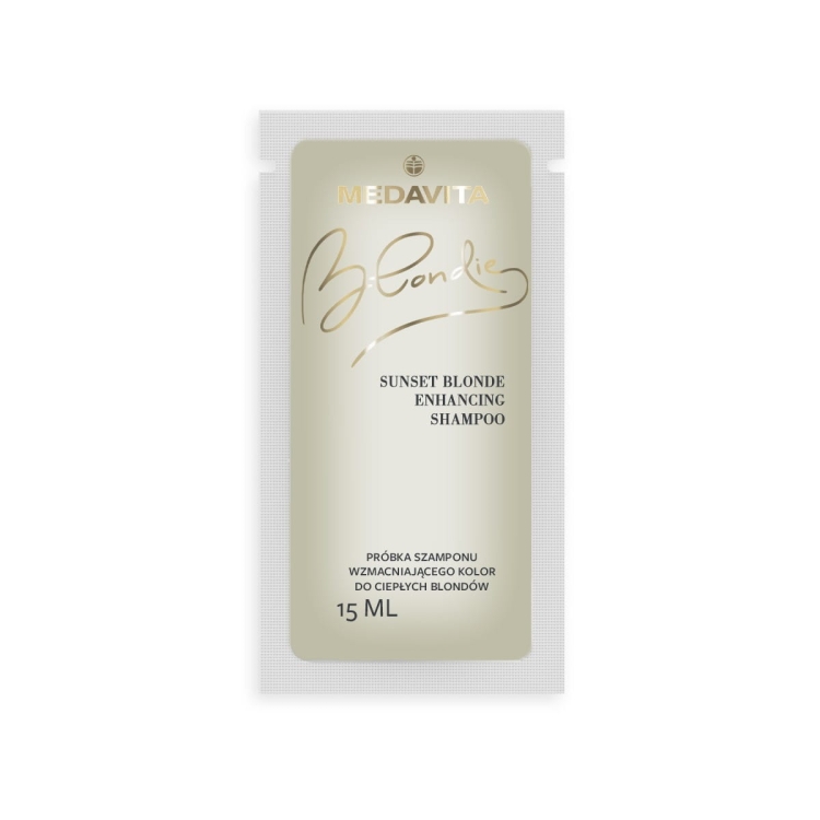 Medavita Blondie Sunset Blonde Enhancing Shampoo profesjonalny szampon ożywiający miodowe i ciepłe odcienie blond saszetka próbka 15ml