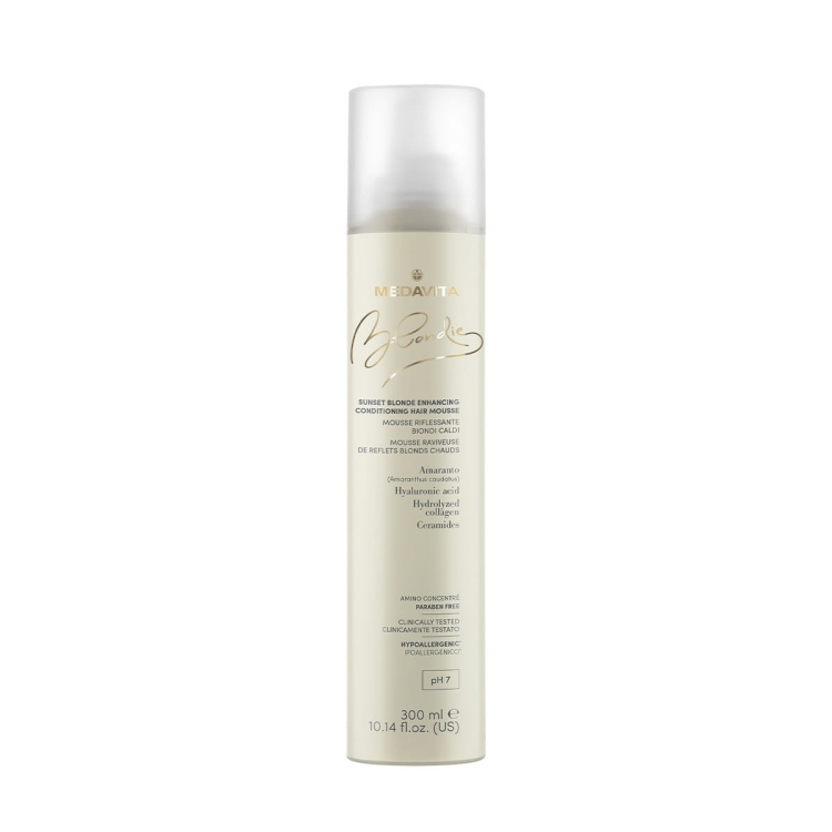 Medavita Blondie Sunset Blonde Enhancing Conditioner Hair Mousse profesjonalna pianka odżywczo-koloryzująca bez spłukiwania do ciepłych i miodowych blondów 300ml