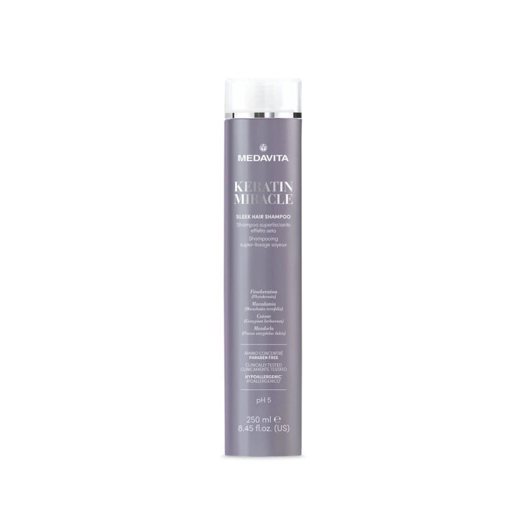 Medavita Keratin Miracle Sleek Hair Shampoo profesjonalny ultra wygładzający szampon keratynowy z efektem jedwabiu 250ml
