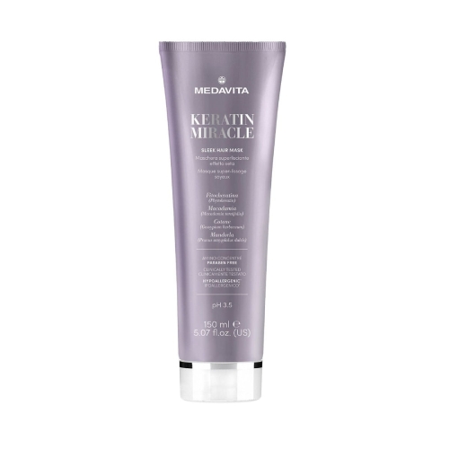 Medavita Keratin Miracle Sleek Hair Mask profesjonalna ultra wygładzająca maska keratynowa z efektem jedwabiu i lustrzanej tafli 150ml
