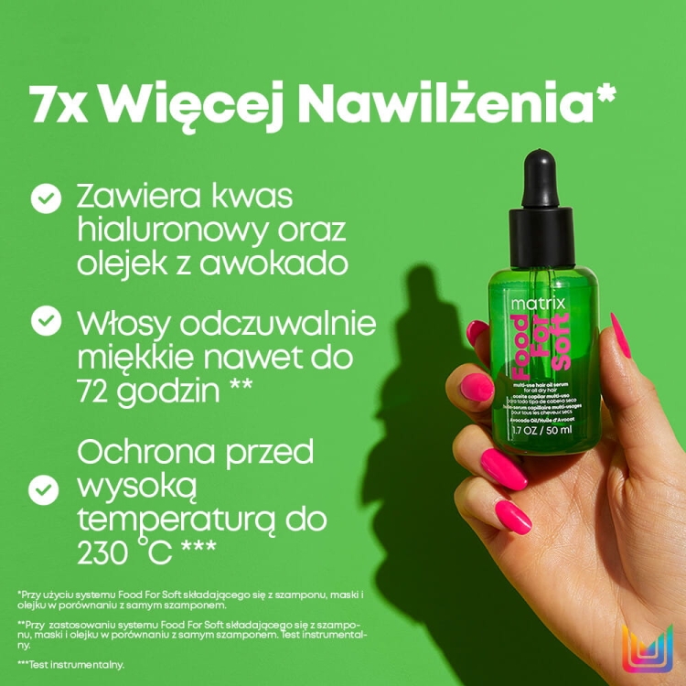 Matrix Food For Soft profesjonalny olejek nawilżający do włosów suchych z termoochroną 50ml