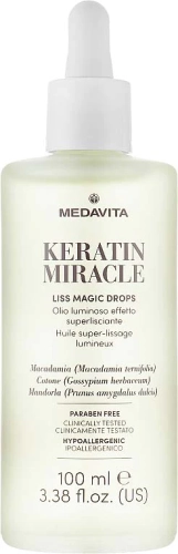 Medavita Keratin Miracle Liss Magic Drops ultra wygładzający i rozświetlający olejek do włosów 100ml