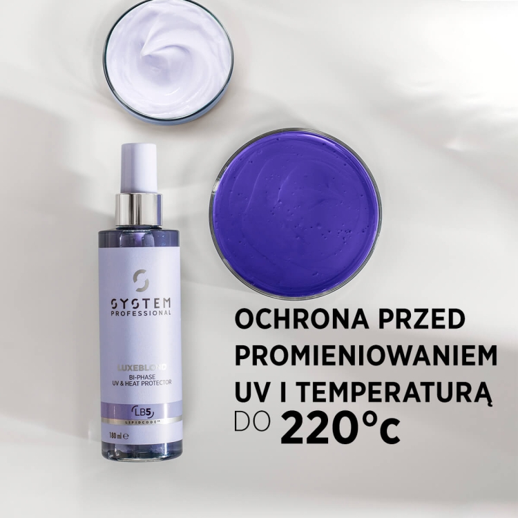 System Professional LuxeBlond LB5 Bi-Phase UV &amp; Heat Protector dwufazowa mgiełka termoochronna do włosów blond 180ml