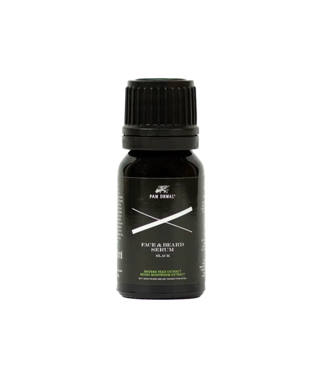 Pan Drwal Black naturalne odżywcze serum olejek do twarzy i brody wersja podróżna 10ml