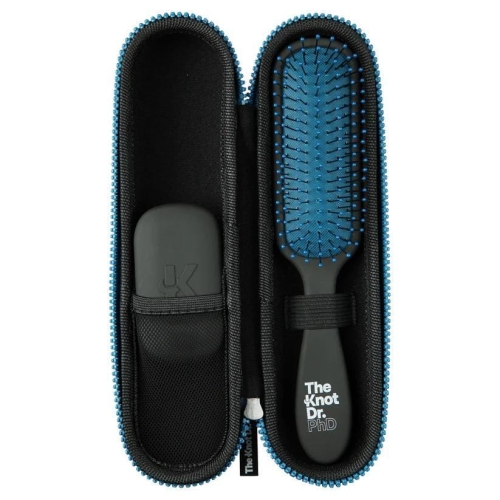 The Knot Dr. The PhD Blue Kit – profesjonalna niebieska szczotka do rozczesywania włosów w zestawie z czyścikiem i etui