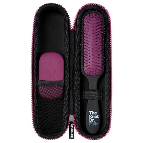 The Knot Dr. The PhD Red Kit – profesjonalna czerwona szczotka do rozczesywania włosów w zestawie z czyścikiem i etui