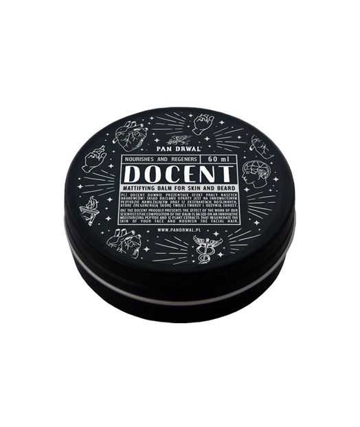 Pan Drwal Docent matujący balsam do brody i skóry twarzy łagodzący z peptydami 60ml