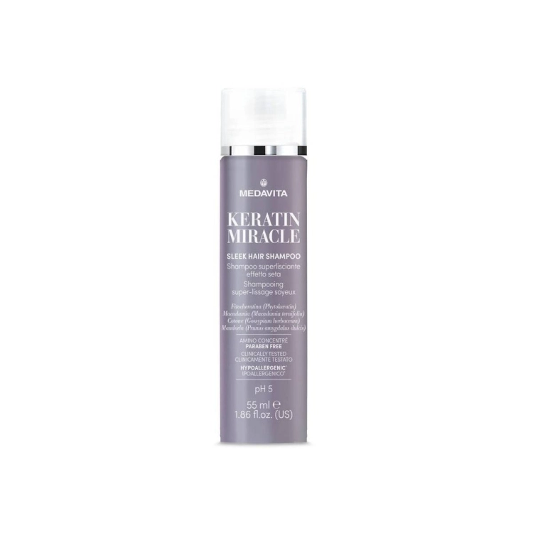 Medavita Keratin Miracle Sleek Hair Shampoo – ultra-wygładzający szampon keratynowy z efektem jedwabiu 55ml