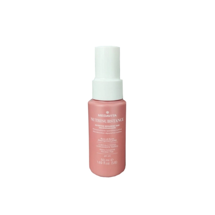 Medavita Nutrisubstance Repairing Hair Microemulsion – odżywczo-naprawcza mikroemulsja w sprayu do włosów suchych 50ml (Travel Size)