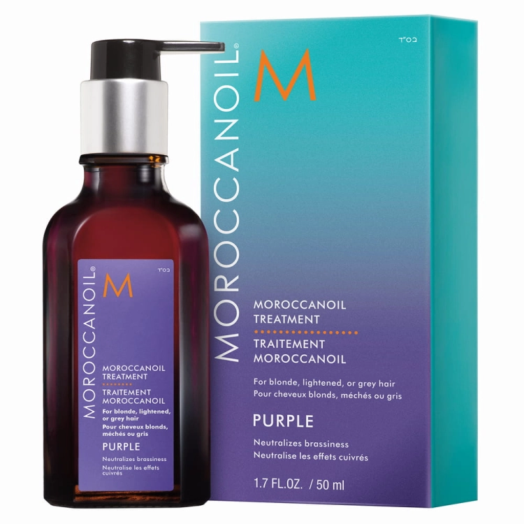 Moroccanoil Treatment Purple – tonująca kuracja z fioletowym pigmentem do włosów blond i siwych 50ml