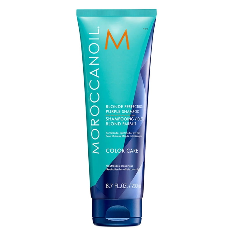 Moroccanoil Blonde Perfecting Purple Shampoo – fioletowy szampon tonujący do włosów blond i siwych 200ml