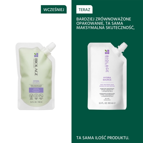 Biolage Hydra Source intensywnie nawilżająca maska do włosów suchych 100ml