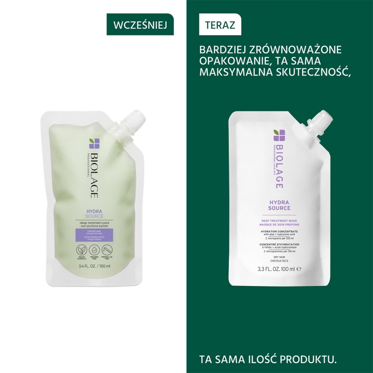 Biolage Hydra Source intensywnie nawilżająca maska do włosów suchych 100ml