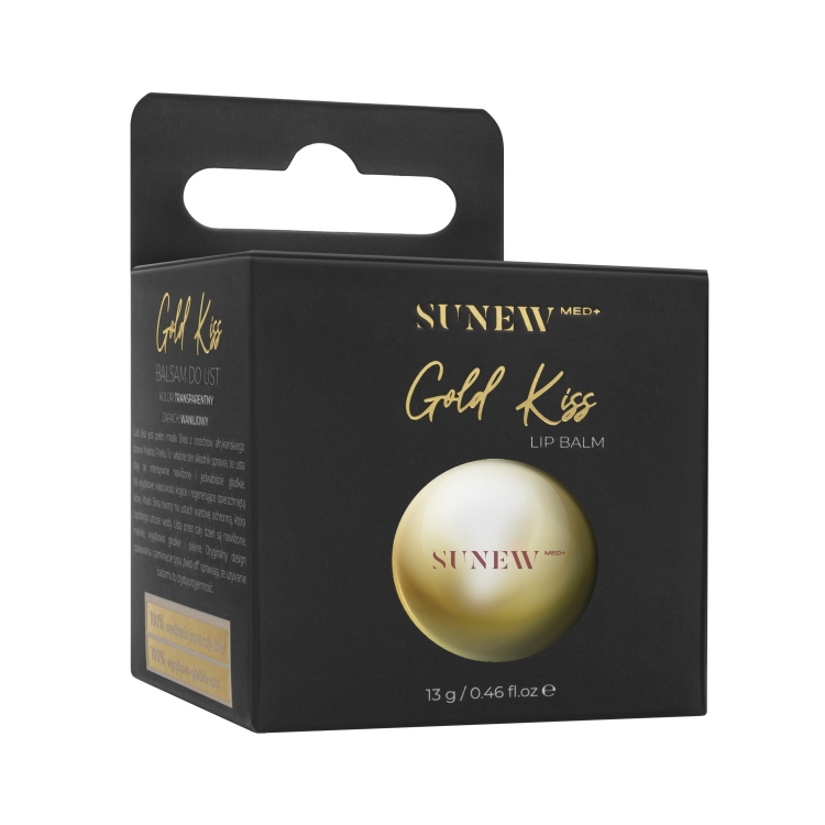Sunew Med+ Gold Kiss Balsam do ust waniliowy 13 g – nawilżający i regenerujący