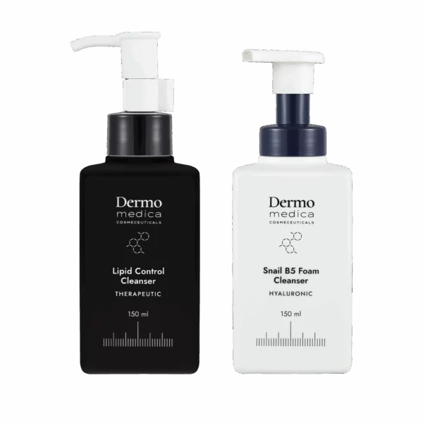 DERMOMEDICA Zestaw Lipid Control Cleanser 150 ml + Snail Foam Cleanser 150 ml – dwuetapowe oczyszczanie skóry