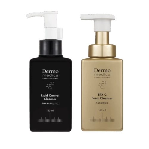 Dermomedica Zestaw Lipid Control Cleanser 150ml + TRX C Foam Cleanser 150ml – olejek i pianka rozjaśniająca do skóry problematycznej