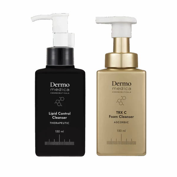 Dermomedica Zestaw Lipid Control Cleanser 150ml + TRX C Foam Cleanser 150ml – olejek i pianka rozjaśniająca do skóry problematycznej