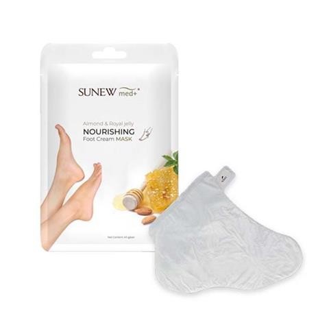 SunewMed+ maska do stóp słodki migdał i mleczko pszczele 40 ml (40 g) – regenerująca maska w skarpetkach