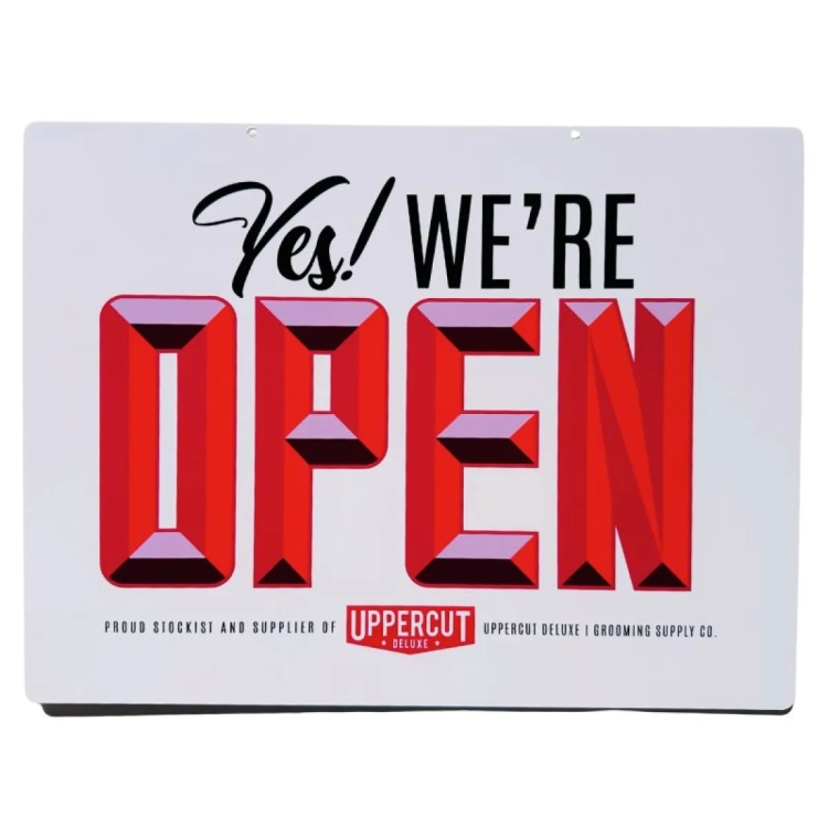 Uppercut Deluxe Open / Closed Sign with Clock – tabliczka na drzwi open closed z zegarem