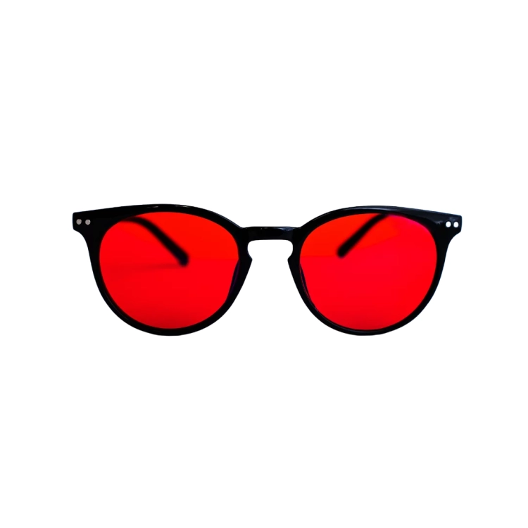 Dermomedica Red Audrey – okulary z czerwonymi soczewkami blokujące światło niebieskie HEV i wspierające sen