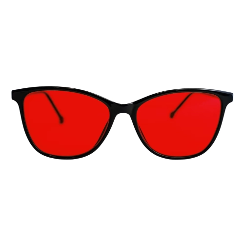 Dermomedica Red Basic – okulary z czerwonymi soczewkami blokujące światło niebieskie HEV i wspierające sen