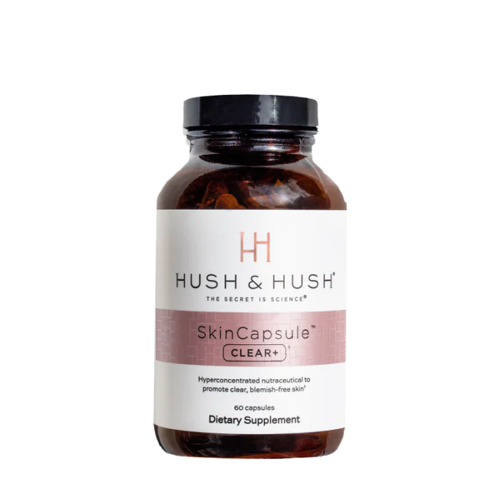 Hush &amp; Hush SkinCapsule CLEAR+ Suplement na Trądzik Wegański Wsparcie Skóry 60 kapsułek