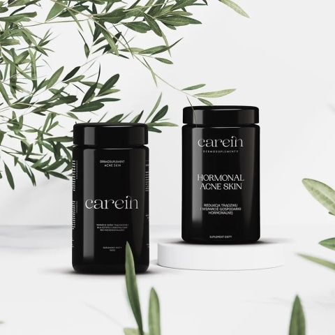 Carein Acne Skin + Hormonal Acne Skin ZESTAW 30 DNI Na trądzik pospolity i hormonalny 2 x 120 kaps.
