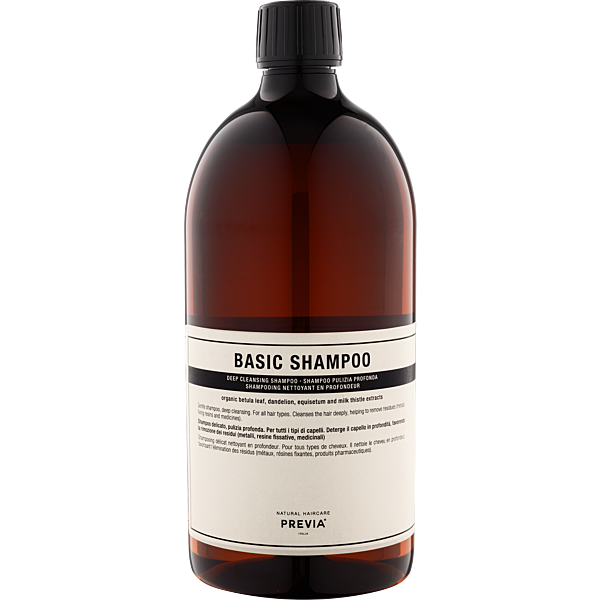 PREVIA Natural Haircare BASIC Szampon Głęboko Oczyszczający 1000 ml – delikatne oczyszczanie włosów