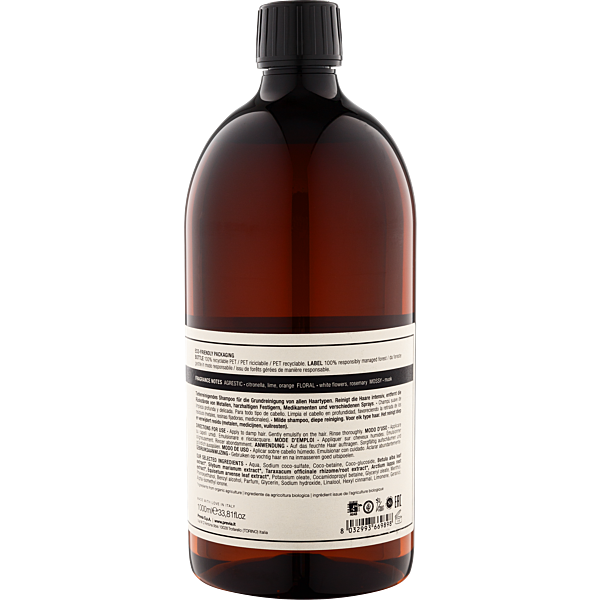 PREVIA Natural Haircare BASIC Szampon Głęboko Oczyszczający 1000 ml – delikatne oczyszczanie włosów
