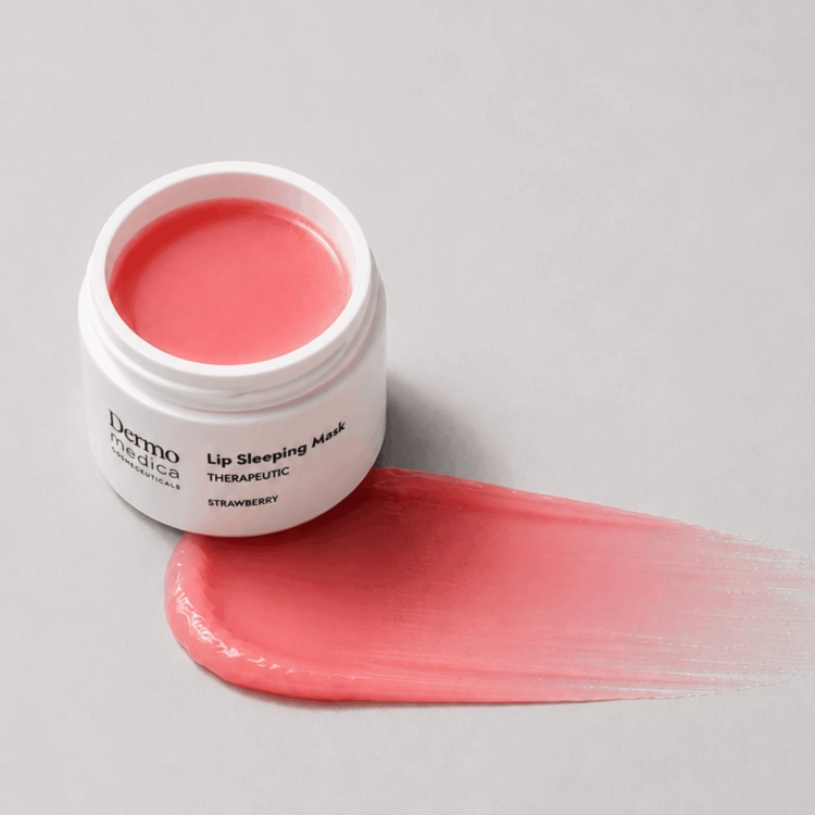 Dermomedica Lip Sleeping Mask Strawberry 14g – Terapeutyczna Maska do Ust na Noc, Truskawka