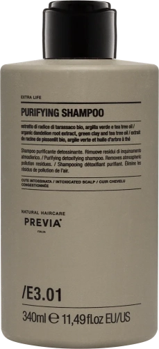 PREVIA Natural Haircare E3.01 Purifying Detox Shampoo – Szampon detoks oczyszczający 340ml