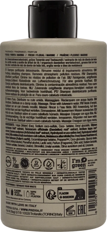 PREVIA Natural Haircare E3.01 Purifying Detox Shampoo – Szampon detoks oczyszczający 340ml