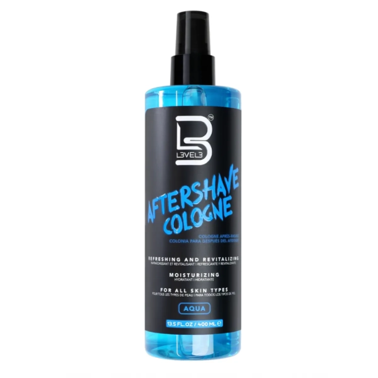 L3VEL3 Aqua Aftershave Cologne 400 ml – odświeżająca woda po goleniu (id: 4577)