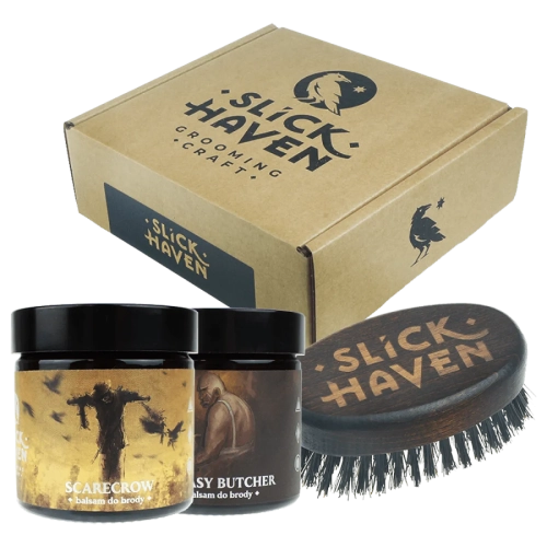 Slickhaven The Ratcatcher Tavern – zestaw do brody Greasy Butcher 60 ml + Scarecrow 60 ml + kartacz