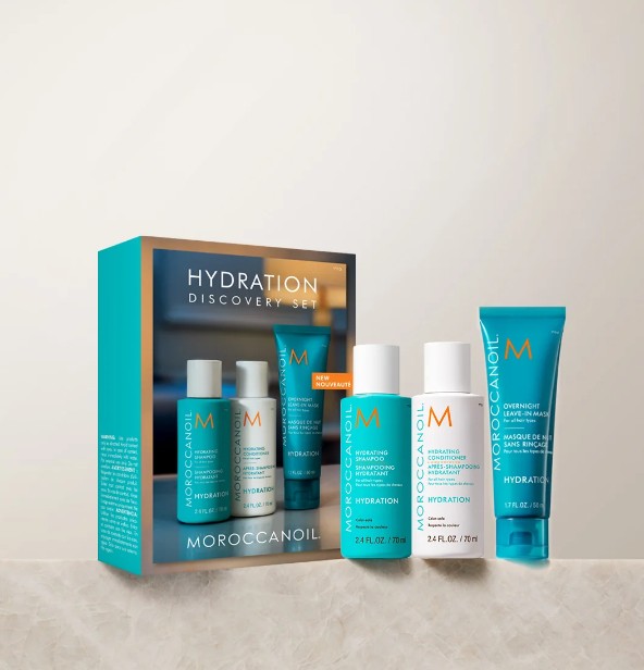 Moroccanoil Overnight Hydration Discovery Kit – zestaw nawilżający do włosów 70 ml + 70 ml + 50 ml