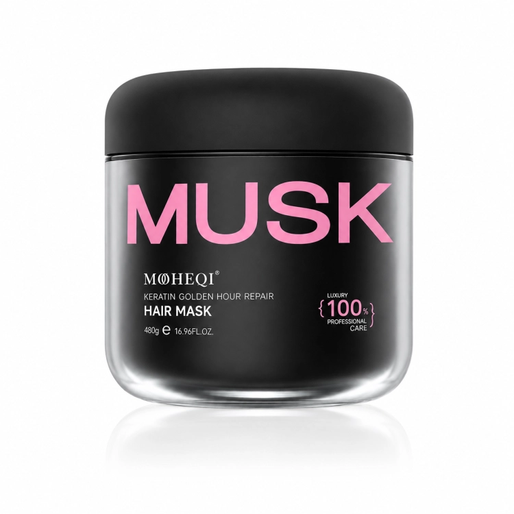 MOCHEQI Musk Keratin Golden Hour Repair – keratynowa maska regenerująca do włosów zniszczonych 480 g