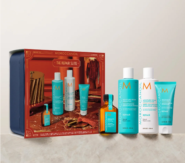 Moroccanoil Świąteczny Zestaw Regenerujący Moisture Repair Holiday Set – do włosów zniszczonych i osłabionych