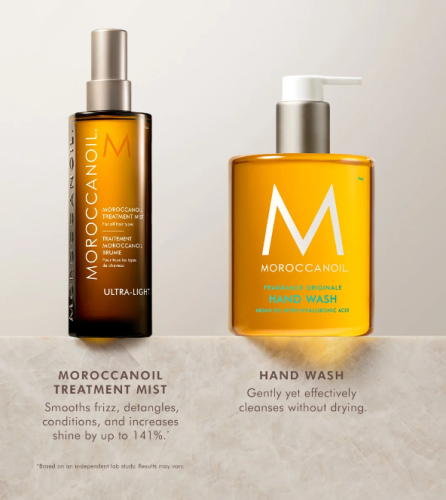 Moroccanoil Hair &amp; Hand Heroes Set Mist – zestaw do pielęgnacji włosów i dłoni, mgiełka 100 ml + mydło 360 ml